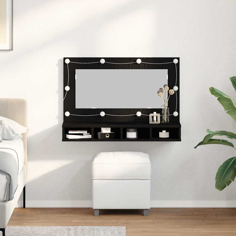  Mirror Cabinet Oak 90 X 31.5 X 62 Cm Engineered Wood