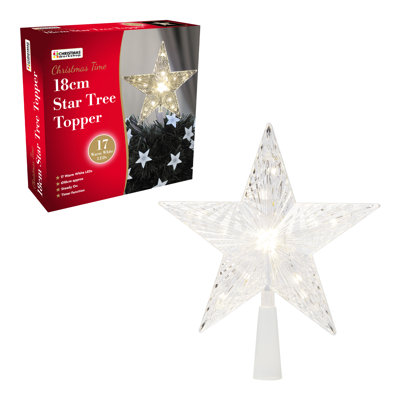 18 cm Plastic Lighted Shatterproof Tree Topper