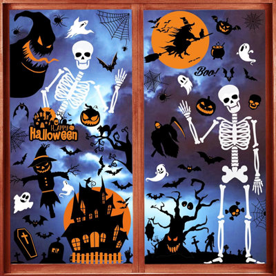 10 feuilles d'autocollants pour fenêtres d'Halloween