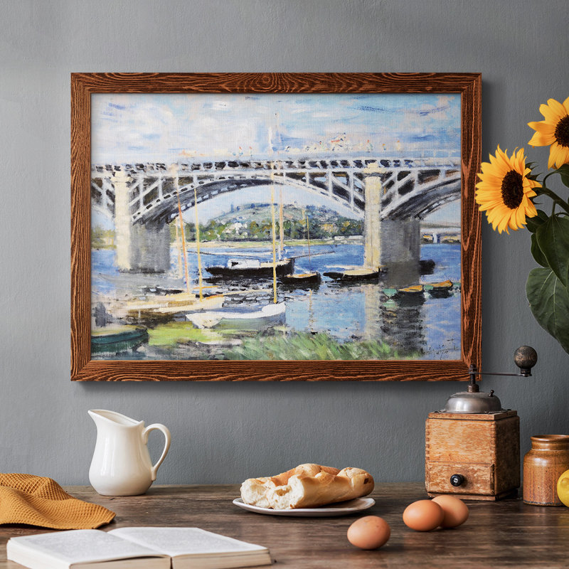 Le pont sur la seine, 1874, peinture sur toile encadrée, Érable, H 28 po x l 42 po x P 1,5 po