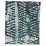 Trinity Geometric Area Rug in Green/Beige