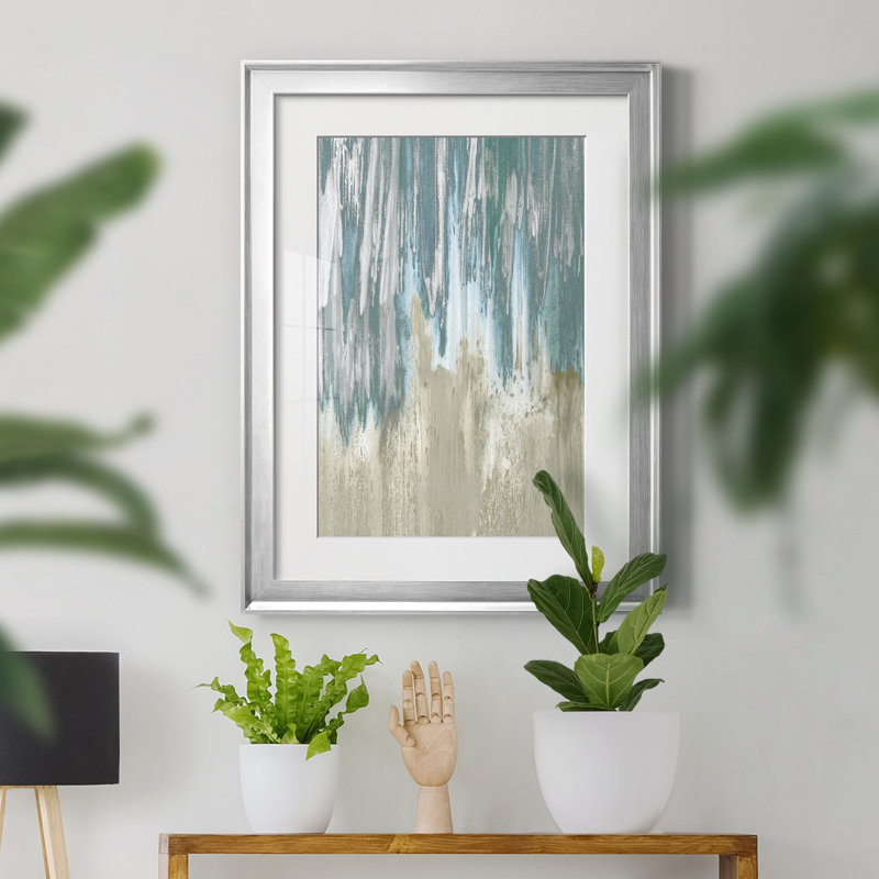 «Like A Waterfall II» par Susan Jill - reproduction de cadre photo, H 18,5 po x l 24,5 po x P 1,5 po, Silver Frame