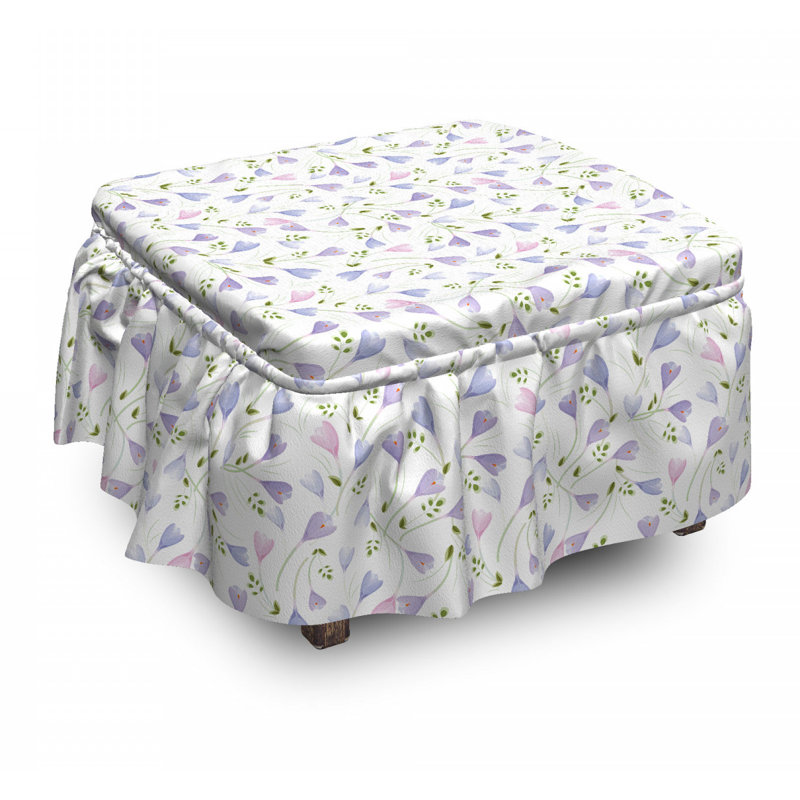 Housse pour repose-pieds motif floral délicat