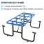 72" Expanded Metal Rectangular Picnic Table, Blue With Umbrella Hole