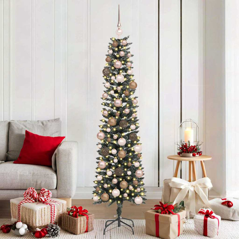 vidaXL Artificial Christmas Tree with 300 LEDs Green, 5.9 ft