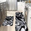 Tapis de cuisine en marbre noir et blanc, ensemble de 2 tapis décoratifs modernes pour la cuisine et la salle de bain