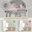 Vaisselier de 71 po de hauteur, armoire de rangement arquée pour salle à manger, avec portes en verre et tablettes réglables-86523136
