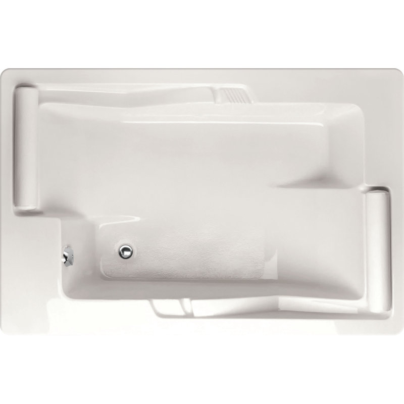 Ashley 72'' L Soaking Bathtub, White, Matte Black