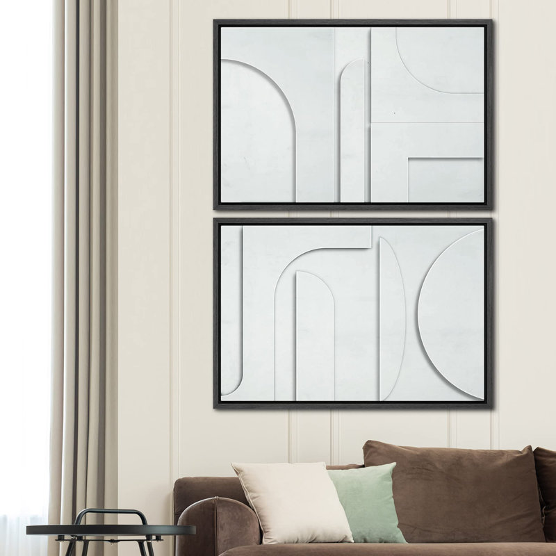 «Geometric Dark Ring», 2 pièces, H 24 po x l 16 po, Noir