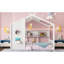 Twin Size Floor House Bed, Bed With Semi - Enclosed , Storage Shelf, Structure ,