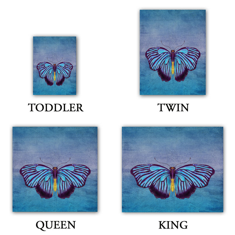  Housses de couette en microfibre Catherine Holcombe Butterfly Blues, Grand