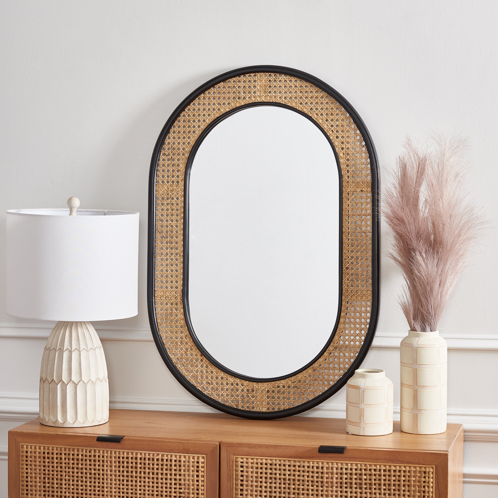 Juni 24" Accent Mirror, Black