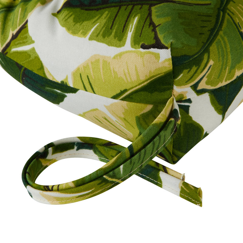 Shipton Outdoor Bench Seat Cushion, Palm Leaves White, 5", 51" W x 18" D