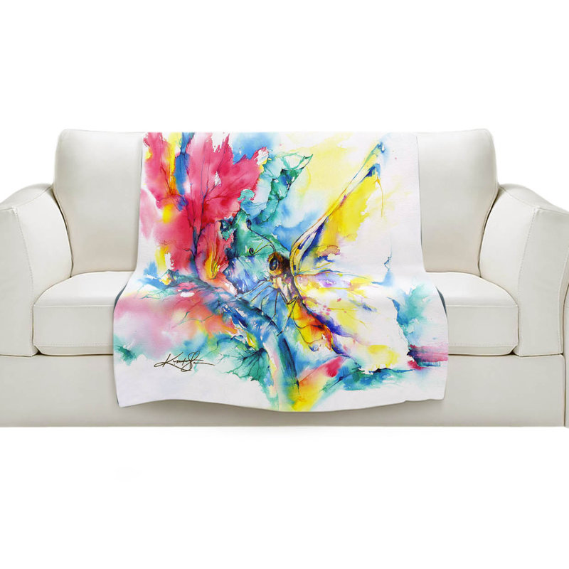 Couverture sherpa doux papillon, l 51 po x L 60 po