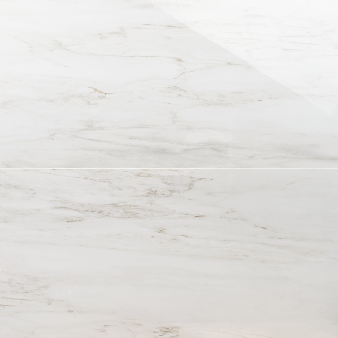 24" x 47" Polished Marble Look Porcelain Floor and Wall Tile (15.5 Sq. Ft. / Case) Bond Tile 