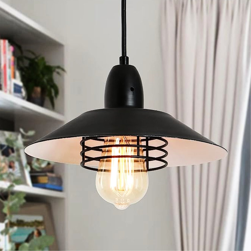 Luminaire suspendu noir Farmhouse | Cage à ressort réglable pour îlot de cuisine