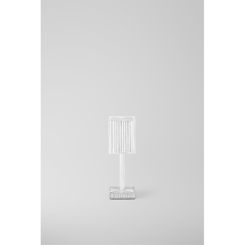 Lampe de table carrée en résine Gatsby, Cristal