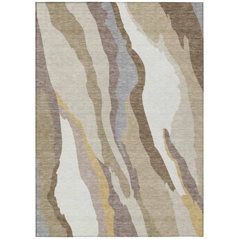 Addison 9' x 12' Beige Synthetic Washable Reversible Rug
