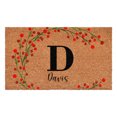 Paillasson baies de Noël personnalisées, lettre D