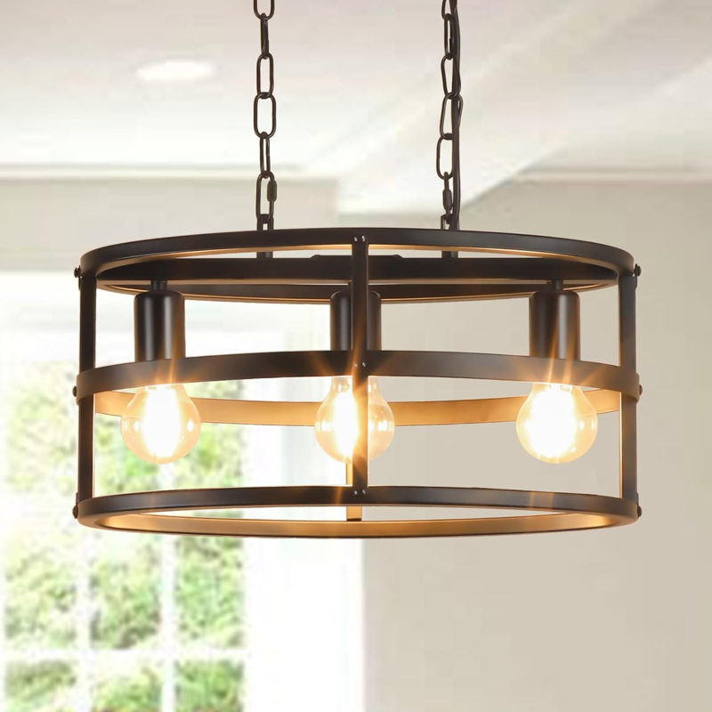 Luminaire suspendu 3 lumières Reaner, Noir