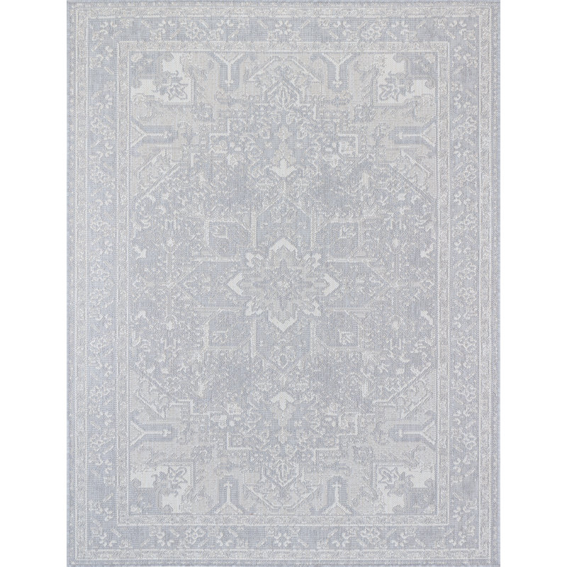 Aspa Indoor & Outdoor Boho Rug Grey/Ivory