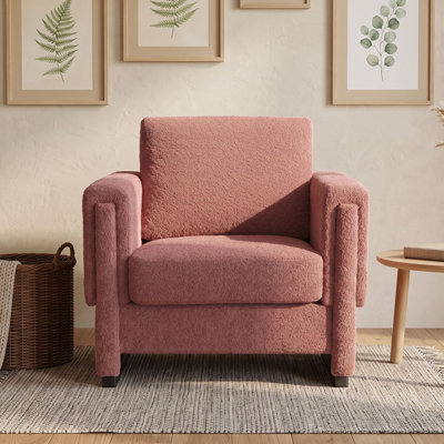 Fauteuil d'appoint rembourré à accoudoirs carrés