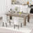 63/71 Inch Wood Farmhouse Dining Table for 6-8, Heavy Duty Large Kitchen Table for Big Family-380677901-380677900