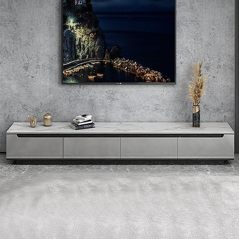 Modern Light Luxury Rock Slab TV Cabinet, 12.2"H x 78.74"L x 15.75"W