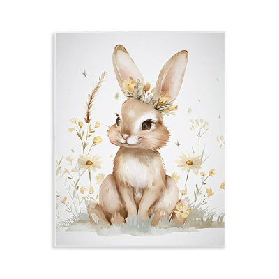 Whimsical Baby Rabbit Wall Plaque, design by Ramona Murdock