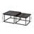 Set of 2 Square Nesting Coffee Tables (60 cm + 50 cm), Small Fluted Square Coffee Tables, Modern Center Table-204271760