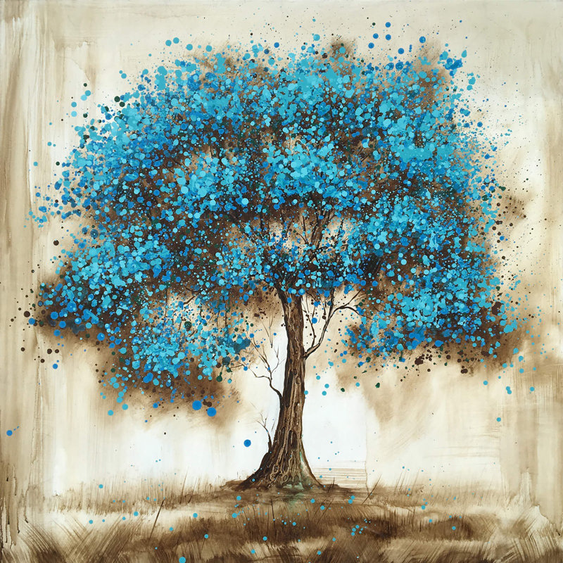 « blue tree », reproduction de peinture à l’huile sur toile tendue