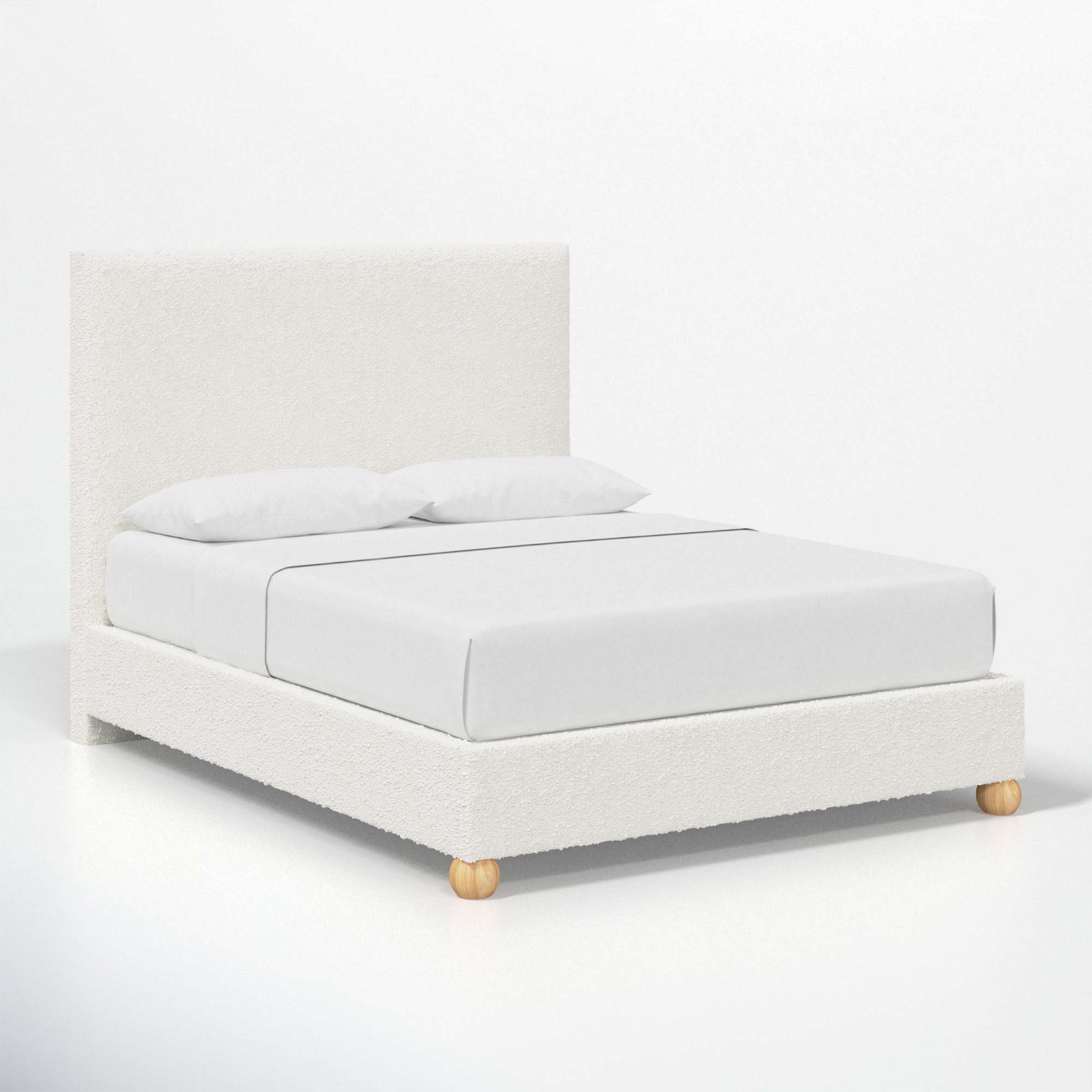 Benita Upholstered Bed, King, Classic Snow Boucle