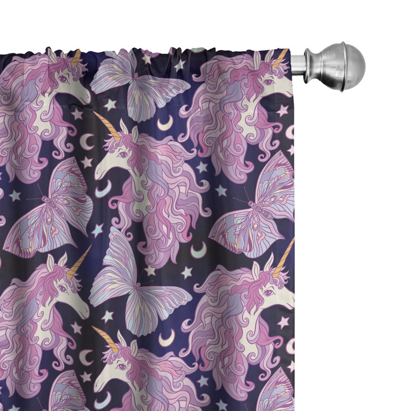 Unicorn Geometric Semi-Sheer Rod Pocket Curtain Panels, 28" W x 63" L