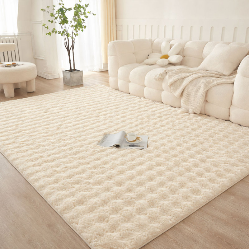 Aspire Homeware Beige Bubble Texture Area Rug, BEIGE, 160x230cm