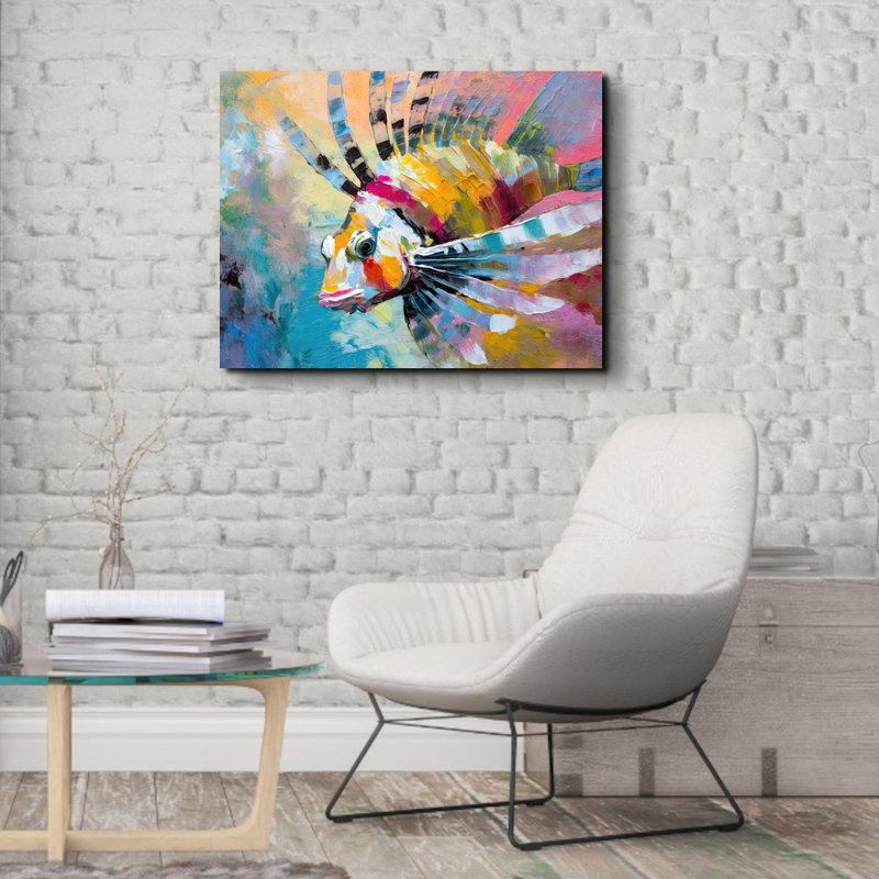 " Lionfish " by Stephen Chambers, 15" H x 18" W x 1.5" D