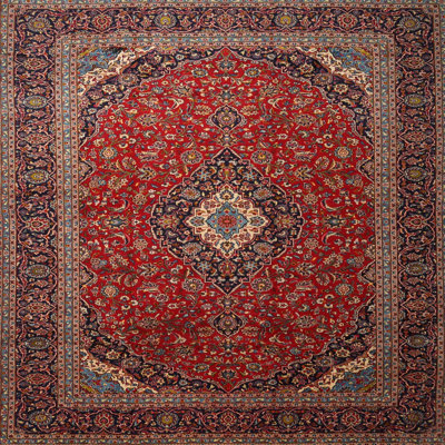 Tapis traditionnel rouge / bleu Barker Ridge