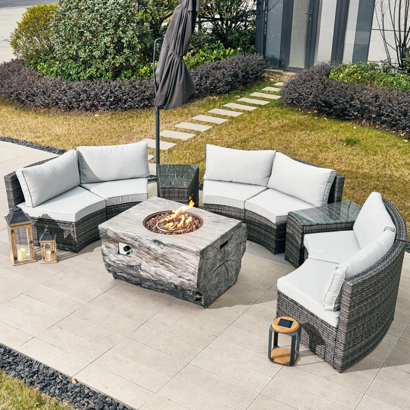 9 Piece Complete Patio Set with Cushions