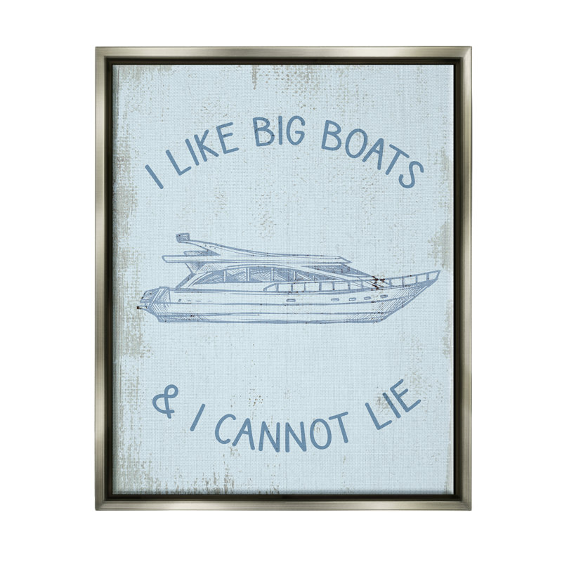 Drôle de gros bateaux rustiques, reproduction sur toile, H 31 po x l 25 po x P 1,7 po, Cadre flottant gris lustré