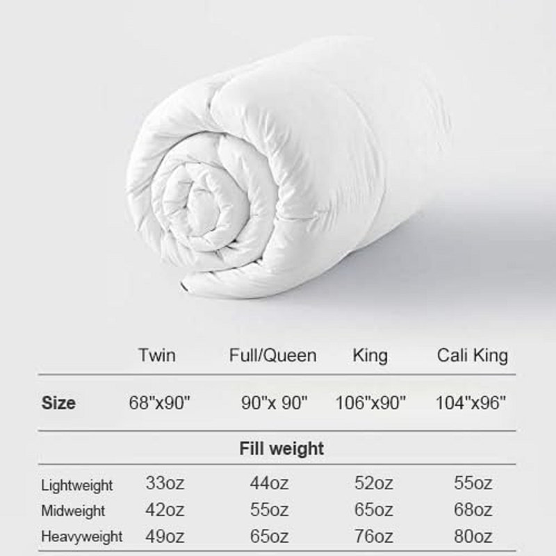  All Season Feather Down Comforter Cotton Cover Duvet with Corner tabs, Queen