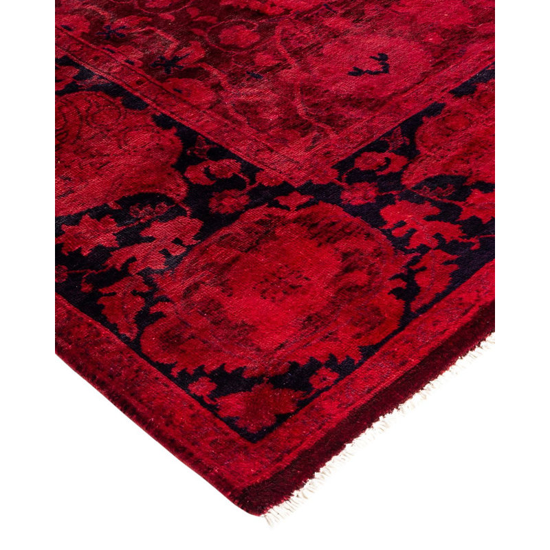 Tapis rose fait à la main Mazzi, unique en son genre