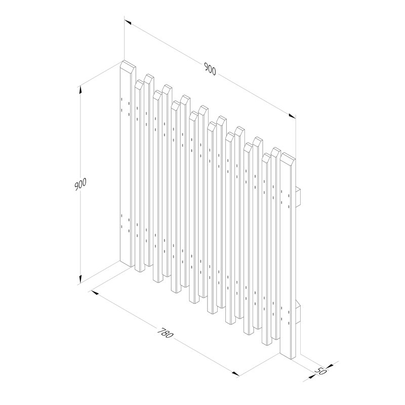 90cm H x 90cm W Wood Gate