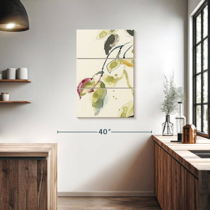 Harnek Leaf Branch Triptych I, 38" H x 24" W