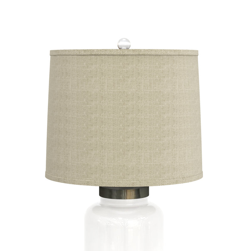 Shoreline Treasures - lampe de table en verre 27 po avec coquillages et abat-jour en jute - ensemble de 2 - finition transparente