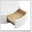 Table basse gigogne ronde moderne cannelée avec tiroir en blanc et or 31,5 po-1026654880