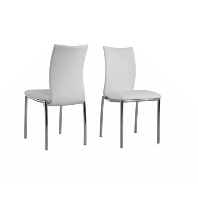 Jermir Contempory Modern Faux Leatheratte Side Chair In White, Set Of 4 -  Latitude RunÂ®, EFBD7636A3314D748BCCDAE518F5879D