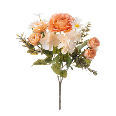  Faux fleurs artificielles pour décoration intérieure, mer, rose, imitation fleur, plante verte, décoration de mariage en gros
