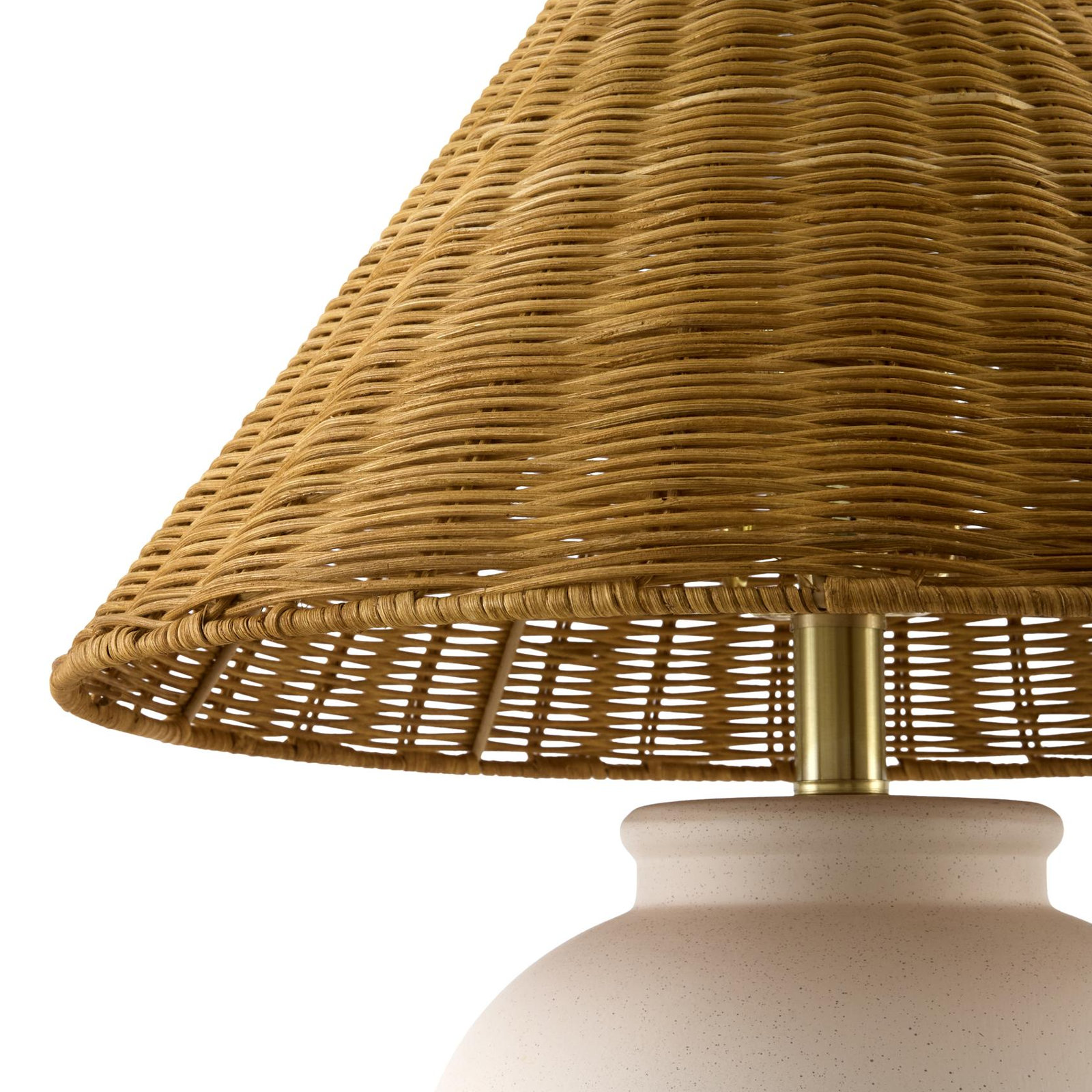 Chemise 22" Ceramic Table Lamp, Shell, Rattan