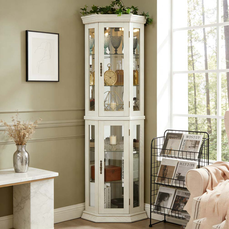 Lighted Corner Curio Cabinet