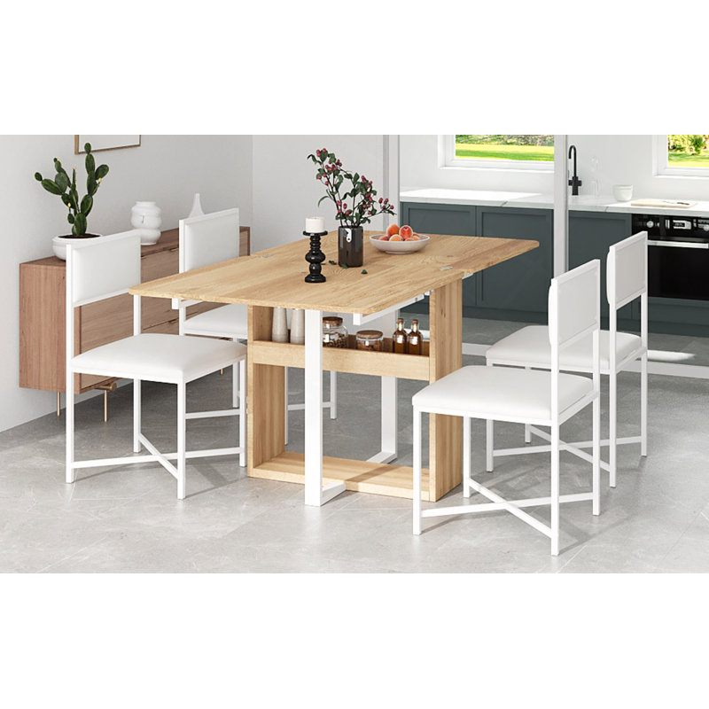 Ensemble de table de salle à manger extensible de 63 pouces Modern Modern