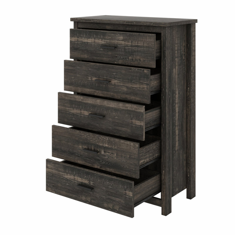 Ensemble de chambre à coucher 4 pièces, ensemble de lit avec tête de lit avec station de charge, 2 tables de chevet et commode